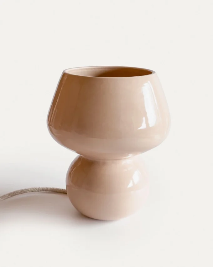 Keramik Tischlampe Atria nude