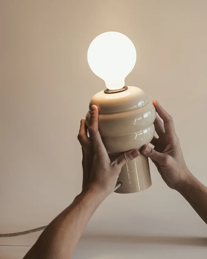 Keramik Tischlampe Ariel clay M