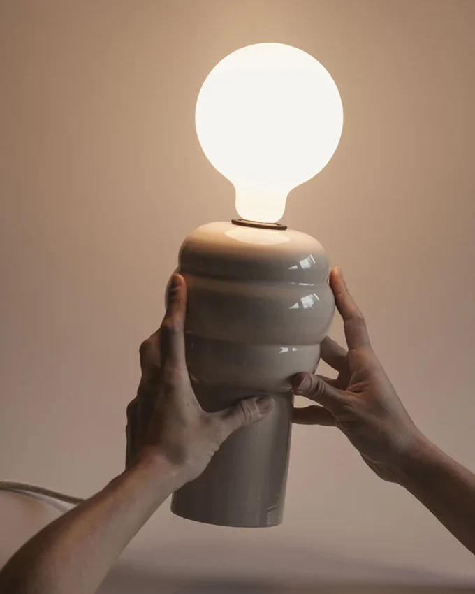 Keramik Tischlampe Ariel clay L