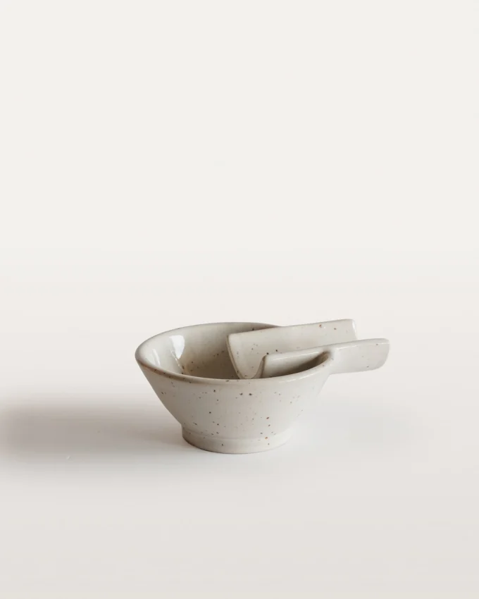 Keramik Räucherschale speckled white