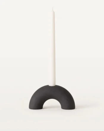 atelier mond Keramik Kerzenhalter Arch in Black Natural