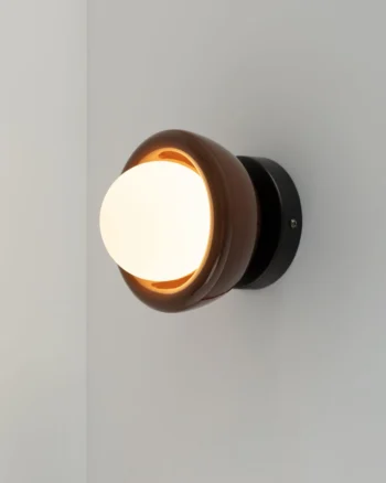 Keramik Wandleuchte Vela Chestnut